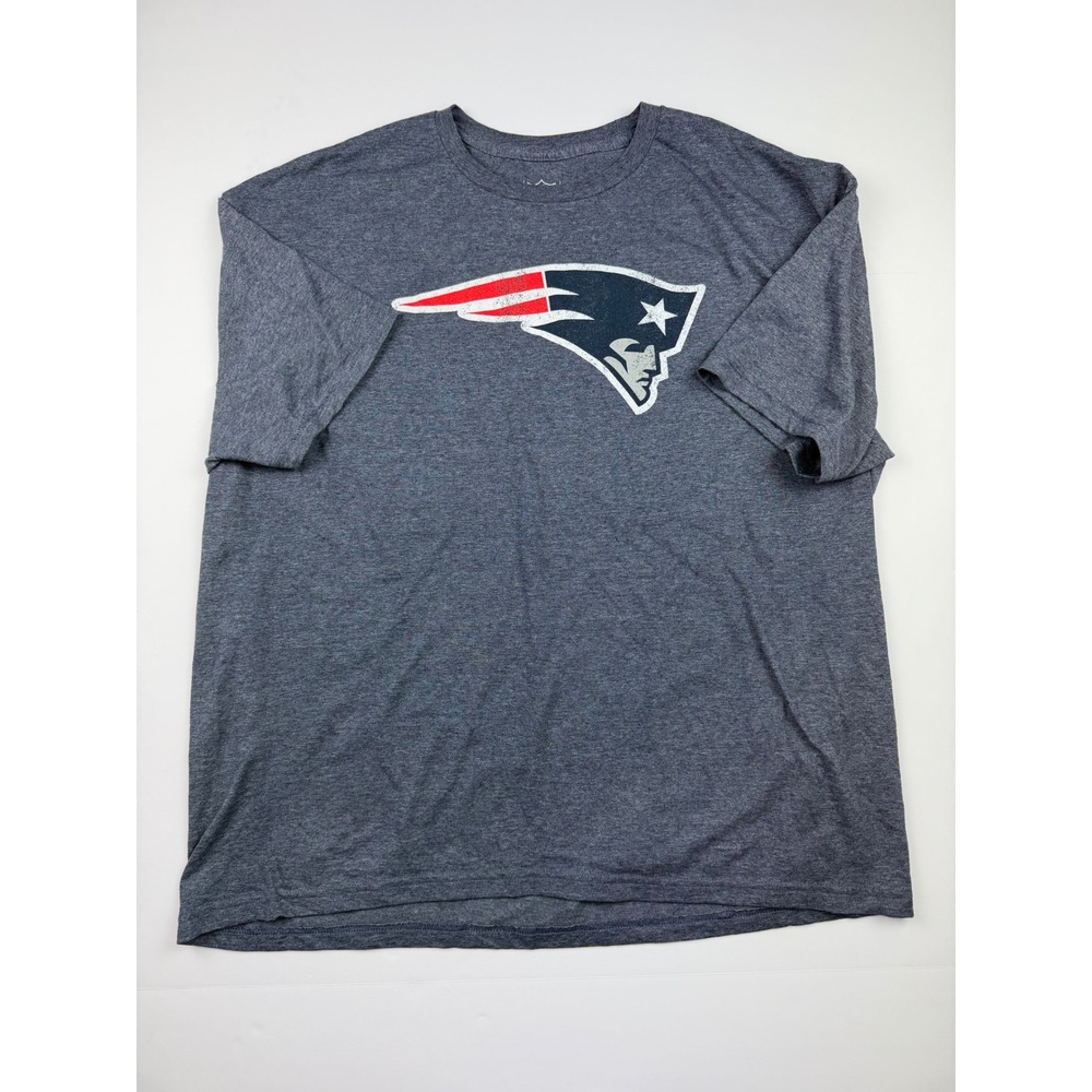 NFL New England Patriots T-Shirt Mens 2XL Gray Heather Short Sleeve Logo Tee
